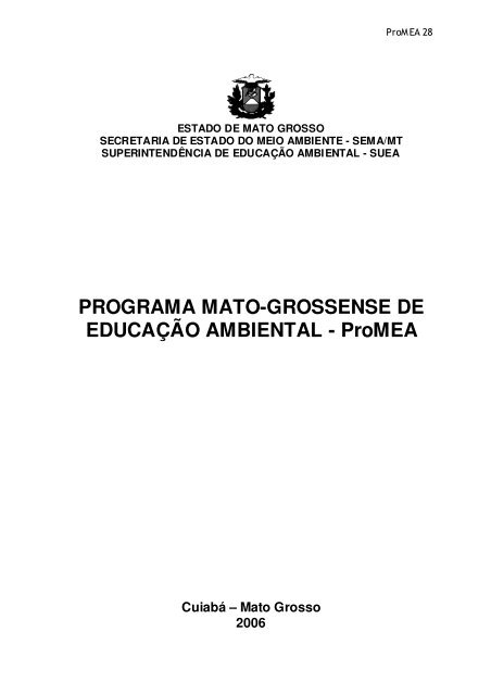 ProMEA.pdf - Sema-MT - Governo do Estado de Mato Grosso