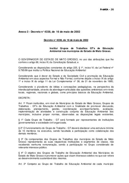 ProMEA.pdf - Sema-MT - Governo do Estado de Mato Grosso