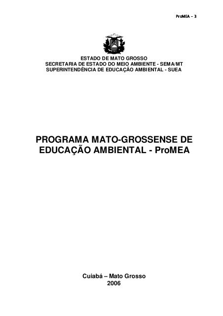 ProMEA.pdf - Sema-MT - Governo do Estado de Mato Grosso