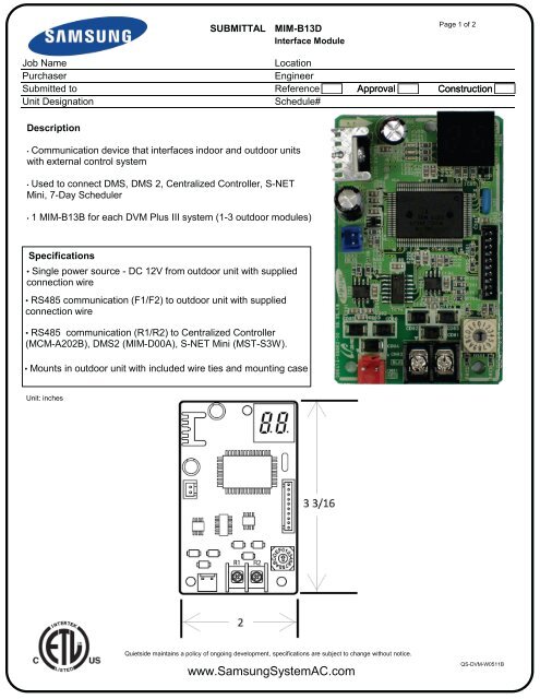 MIM-B13D Submittal pdf