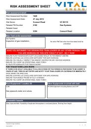 RISK ASSESSMENT SHEET