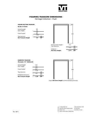 Transom Dimensions