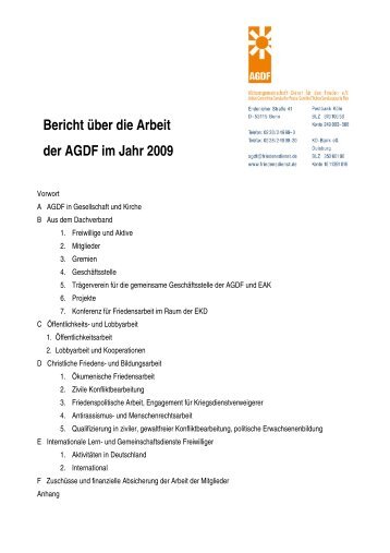 Bericht 2009 - Aktionsgemeinschaft Dienst für den Frieden