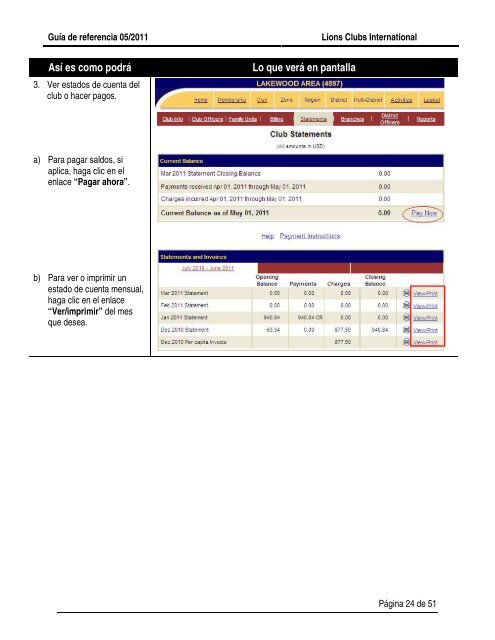 Informe Mensual de Movimiento de Socios - Lions Clubs International