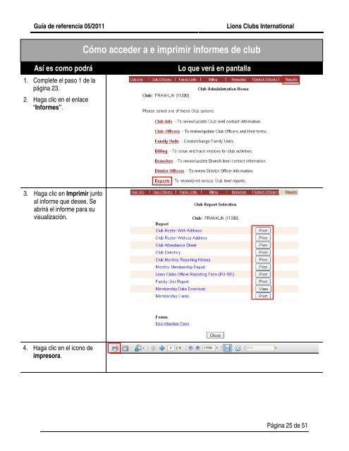 Informe Mensual de Movimiento de Socios - Lions Clubs International