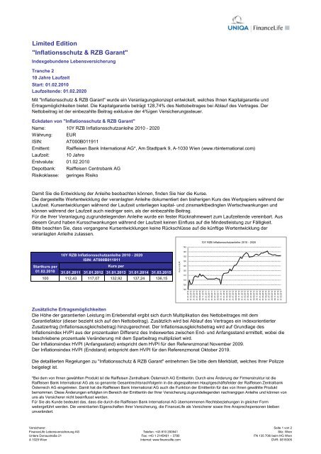 Inflationsschutz & RZB Garant - FinanceLife Lebensversicherung AG