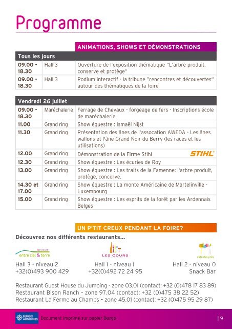 Programme 2013 - La Foire de Libramont