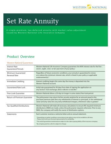 Set Rate Annuity: Product Overview - NestEgg Builders