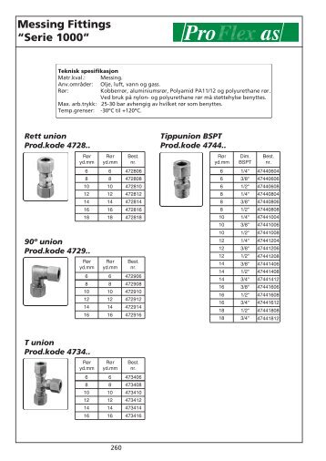 Messing Fittings âSerie 1000â - Pro Flex as