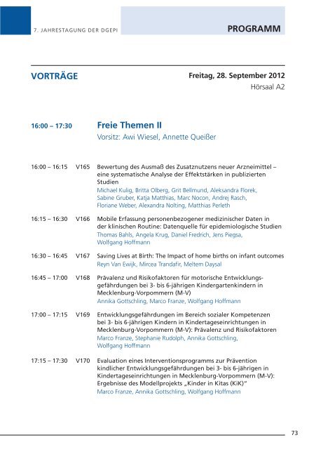26. September 2012 - 7. Jahrestagung der Deutschen Gesellschaft ...