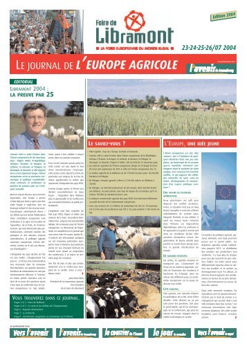 LE JOURNAL DE L'EUROPE AGRICOLE - La Foire de Libramont