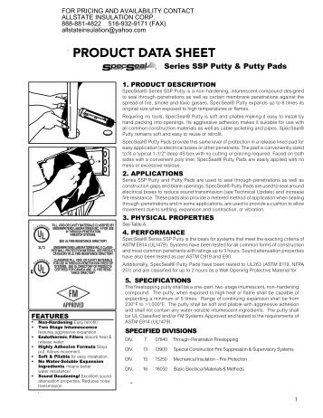 PRODUCT DATA SHEET - Allstate Insulation