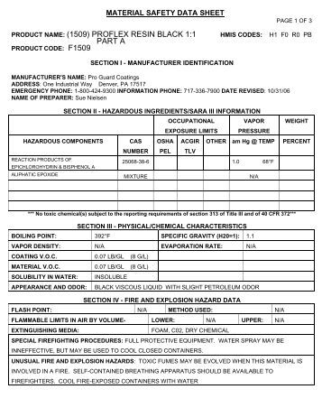 MSDS Pro Guard Coatings MSDS Pro Guard Coatings
