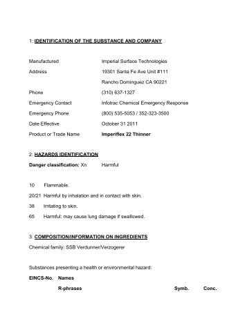 View MSDS Thinner - Mouldlife