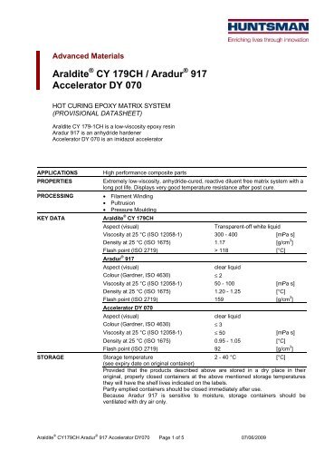 Araldite CY 179CH / Aradur 917 Accelerator DY 070 - Mouldlife