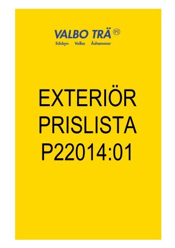 EXTERIÖR PRISLISTA P22014:01