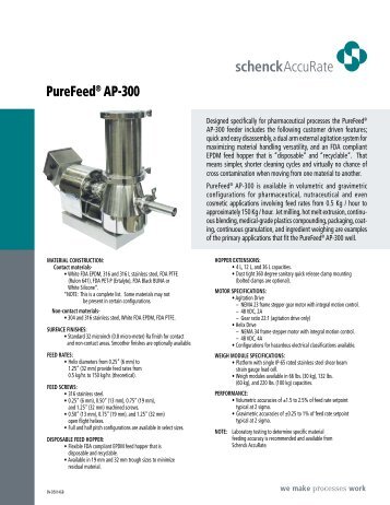 PureFeedÂ® AP-300 Data Sheet - Schenck AccuRate