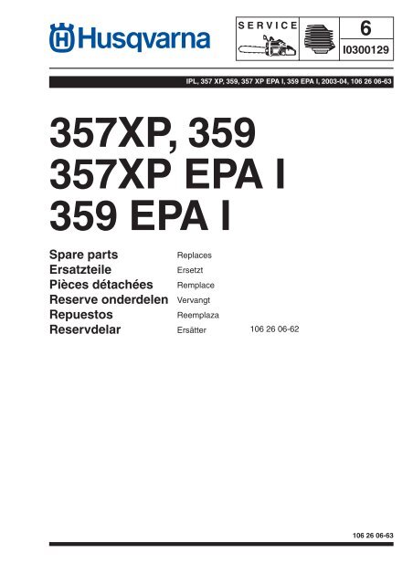 IPL, 357 XP, 359, 357 XP EPA I, 359 EPA I, 2003-04, Chain Saw