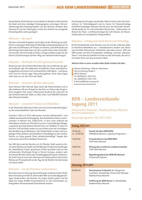 Landesverbands- tagung 2011 - Bund deutscher Baumeister NRW