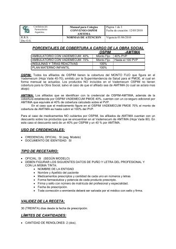 OSPIM Molineros - Confederación Farmacéutica Argentina