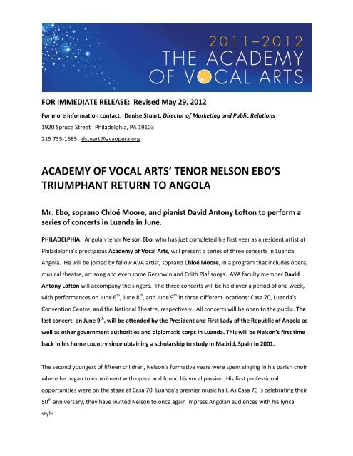 AngolaConcertPressRe.. - Academy of Vocal Arts