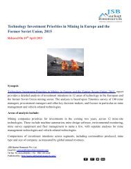 JSB Market Research: Technology Investment Priorities in Mining in Europe and the Former Soviet Union, 2015