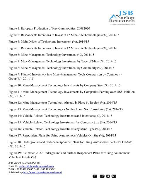 JSB Market Research: Technology Investment Priorities in Mining in Europe and the Former Soviet Union, 2015