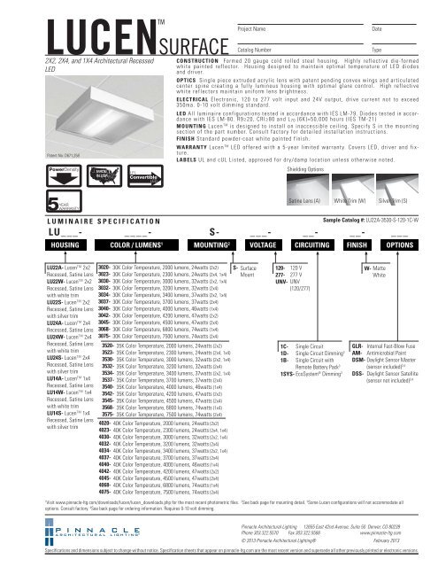 Lu Led S Pinnacle Architectural Lighting Lu Led S Pinnacle Architectural Lighting