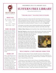 Nov 2012 - Jan 2013 - Suffern Free Library