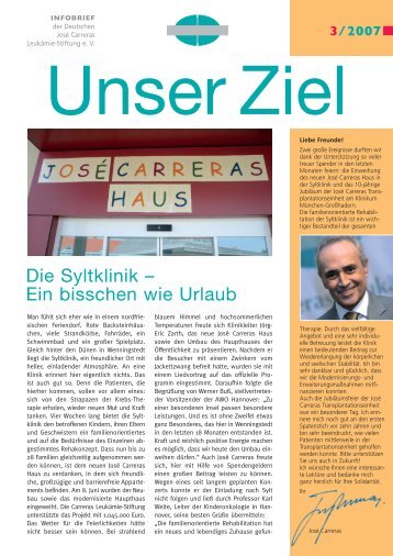 3/2007 - Deutsche José Carreras Leukämie-Stiftung e.V.