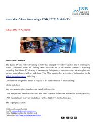 JSB Market Research: Australia - Video Streaming - VOD, IPTV, Mobile TV