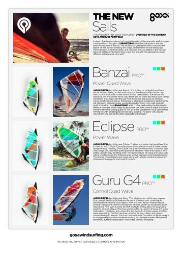 Sails Eclipse PRO™ Banzai PRO™ Guru G4 PRO™ - FreestyleWorld