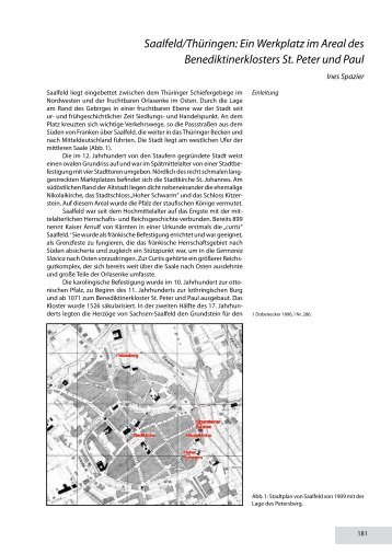 Saalfeld/Thüringen: Ein Werkplatz im Areal des Benediktinerklosters ...