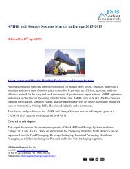 JSB Market Research: AMHE and Storage Systems Market in Europe 2015-2019