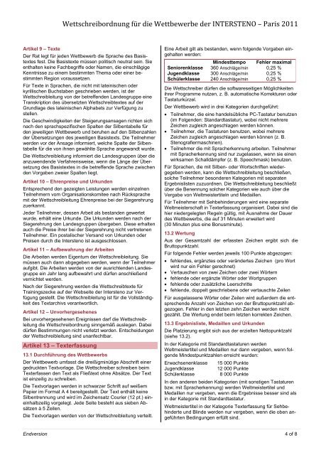 Regulations for the INTERSTENO competitions 2007