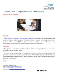 JSB Market Research: Aubert & Duval : Company Profile and SWOT Analysis