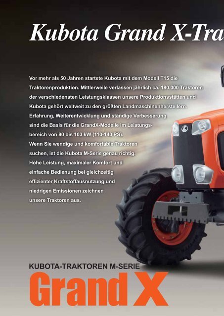 Kubota Traktor Modell M110 GX/ M135 GX