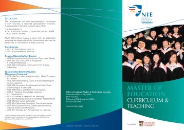 Master of Education (Curriculum and Teaching) - National Institute of ...