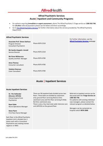 ClinicListingPsychiatry.pdf - Alfred Hospital