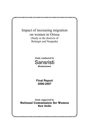 Impact of increasing migration on women in Orissa - The National ...