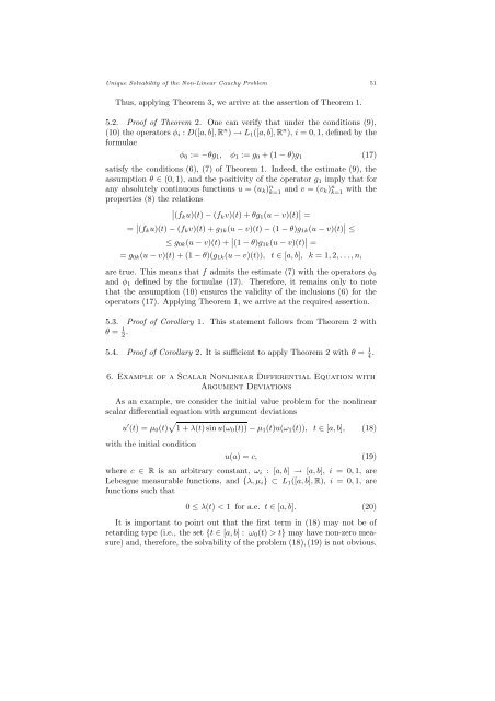 ON UNIQUE SOLVABILITY OF THE INITIAL VALUE PROBLEM FOR ...