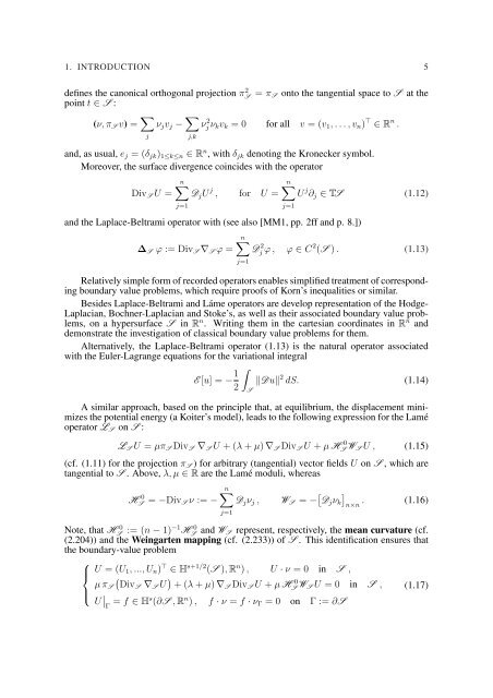 EQUATIONS OF ELASTIC HYPERSURFACES