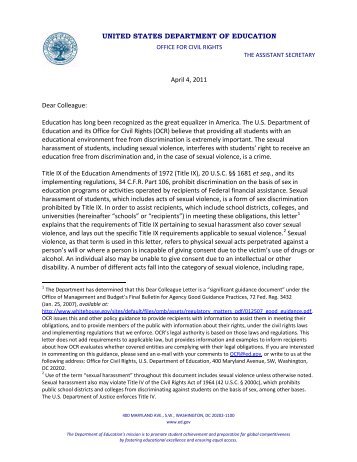 Dear Colleague Letter - U.S. Department of Education