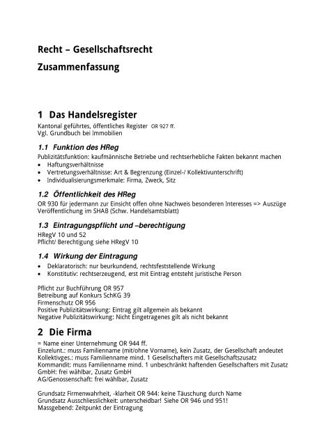 Gmbh zusammenfassung Gmbh zusammenfassung