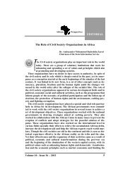 The Role of Civil Society Organizations in Africa EDITORIAL