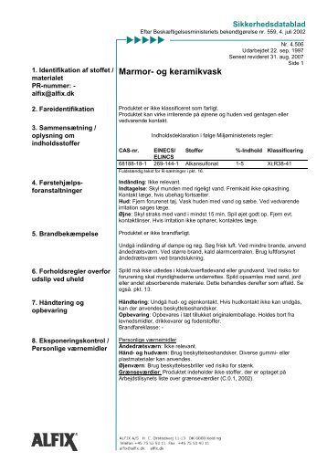 Marmor- og keramikvask - Alfix A/S