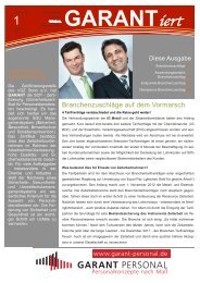 GARANTiert Newsletter 10.2012 - GARANT Personal GmbH