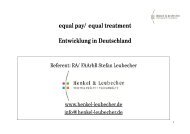 equal pay/ equal treatment Entwicklung in Deutschland