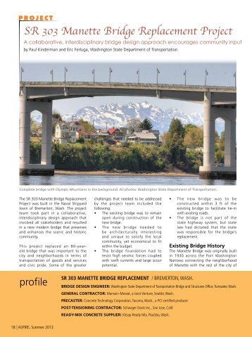 SR 303 Manette Bridge Replacement Project - Aspire - The ...