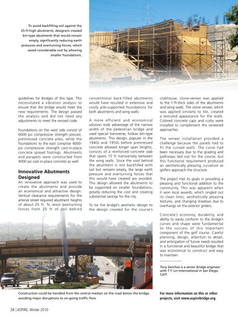 ASPIRE Winter 10 - Aspire - The Concrete Bridge Magazine